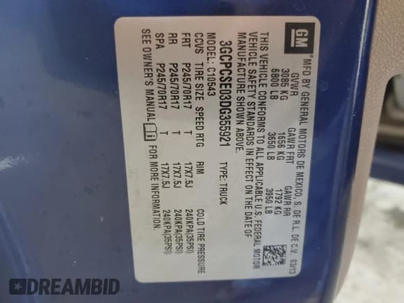 ✅ 2013 Chevrolet Silverado 1500 LT • VIN: 3GCPCSE03DG355921 • Lot: 73167454. Listed on Copart with 80,761 mi. Free auction sales archive from the USA and detailed vehicle history report at DreamBid. Image 15.