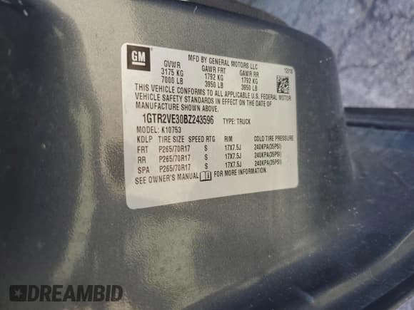 ✅ 2011 GMC Sierra 1500 SLE • VIN: 1GTR2VE30BZ243596 • Lot: 90785375. Listed on Copart with 180,265 mi. Free auction sales archive from the USA and detailed vehicle history report at DreamBid. Image 13.