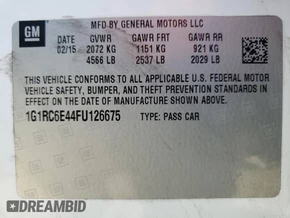 2015 Chevrolet Volt z VIN 1G1RC6E44FU126675, wystawiony jako Copart lot #37277764 z przebiegiem 161 031 mil mil oraz . Historia ofert i sprzedaży dostępna na DreamBid. Obrazek 12.