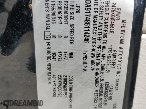 ✅ 2008 Suzuki XL7 Limited • VIN: 2S3DA917486114246 • Lot: 73515534. Listed on Copart with 125,982 mi. Free auction sales archive from the USA and detailed vehicle history report at DreamBid. Image 14.