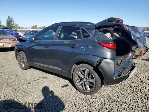 2019 Hyundai Kona Ultimate z VIN KM8K53A50KU380583, wystawiony jako Copart lot #86679545 z przebiegiem 60 869 mil mil oraz Szkoda całkowita • Salvage title. Historia ofert i sprzedaży dostępna na DreamBid. Obrazek 2.