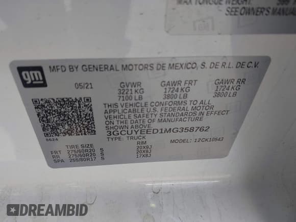 ✅ 2021 Chevrolet Silverado 1500 RST • VIN: 3GCUYEED1MG358762 • Lot: 42544777. Wystawiony na IAAI z przebiegiem 27 782 mil. Bezpłatny archiwum sprzedaży aukcyjnych z USA i szczegółowy raport historii pojazdu na DreamBid. Zdjęcie 9.