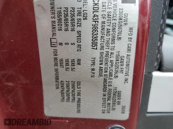✅ 2008 Pontiac Torrent • VIN: 2CKDL43F986335057 • Lot: 73349824. Wystawiony na Copart z przebiegiem Nie podano. Bezpłatny archiwum sprzedaży aukcyjnych z USA i szczegółowy raport historii pojazdu na DreamBid. Zdjęcie 13.