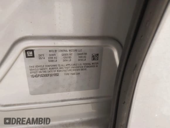 ✅ 2014 Buick LaCrosse Premium II • VIN: 1G4GF5G36EF301852 • Lot: 41920533. Wystawiony na IAAI z przebiegiem 76 981 mil. Bezpłatny archiwum sprzedaży aukcyjnych z USA i szczegółowy raport historii pojazdu na DreamBid. Zdjęcie 9.