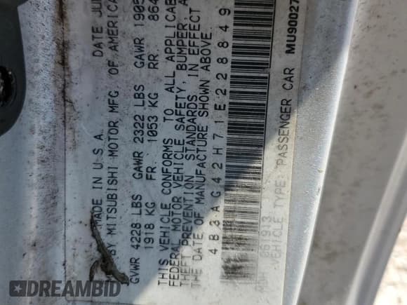 ✅ 2001 Dodge Stratus SE • VIN: 4B3AG42H71E228849 • Lot: 84237055. Wystawiony na Copart z przebiegiem 72 342 mil. Bezpłatny archiwum sprzedaży aukcyjnych z USA i szczegółowy raport historii pojazdu na DreamBid. Zdjęcie 12.