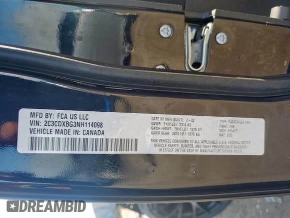 ✅ 2022 Dodge Charger SXT • VIN: 2C3CDXBG3NH114098 • Lot: 84014745. Listed on Copart with Not provided. Free auction sales archive from the USA and detailed vehicle history report at DreamBid. Image 13.