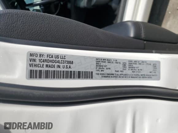 ✅ 2020 Dodge Durango GT • VIN: 1C4RDHDG4LC373868 • Lot: 81200705. Listed on Copart with 88,224 mi. Free auction sales archive from the USA and detailed vehicle history report at DreamBid. Image 14.