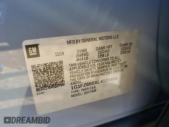 ✅ 2020 Chevrolet Bolt EV Premier • VIN: 1G1FZ6S0XL4103464 • Lot: 80297004. Wystawiony na Copart z przebiegiem 26 458 mil. Bezpłatny archiwum sprzedaży aukcyjnych z USA i szczegółowy raport historii pojazdu na DreamBid. Zdjęcie 12.