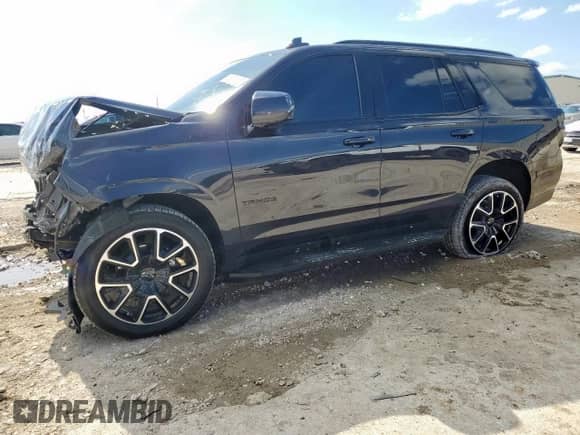 2022 Chevrolet Tahoe RST with VIN 1GNSKRKD6NR213195, listed as a Copart auction lot 56063615 with 54,928 mi miles and Salvage title. Bid and sale history available at DreamBid. Image 1.