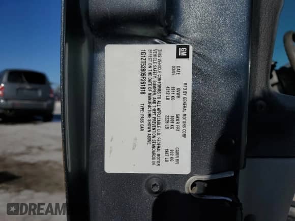 2005 Chevrolet Malibu LS z VIN 1G1ZT52805F261818, wystawiony jako Copart lot #86879855 z przebiegiem 97 589 mil mil oraz Szkoda całkowita • Salvage title. Historia ofert i sprzedaży dostępna na DreamBid. Obrazek 13.