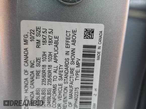 ✅ 2023 Honda CR-V EX-L • VIN: 2HKRS4H73PH402375 • Lot: 81371235. Wystawiony na Copart z przebiegiem 15 611 mil. Bezpłatny archiwum sprzedaży aukcyjnych z USA i szczegółowy raport historii pojazdu na DreamBid. Zdjęcie 14.