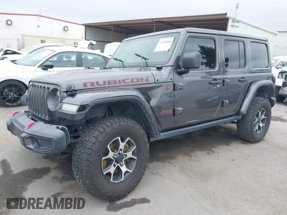 ✅ 2020 Jeep Wrangler Unlimited Rubicon • VIN: 1C4HJXFG1LW233075 • Lot: 42328486. Listed on IAAI with 85,359 mi. Free auction sales archive from the USA and detailed vehicle history report at DreamBid. Image 2.