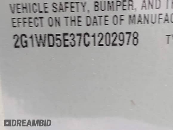 2012 Chevrolet Impala Police Police z VIN 2G1WD5E37C1202978, wystawiony jako IAAI lot #42106770 z przebiegiem 198 664 mil mil oraz . Historia ofert i sprzedaży dostępna na DreamBid. Obrazek 9.