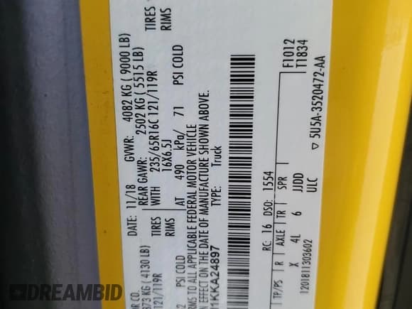 ✅ 2019 Ford Transit • VIN: 1FTYR3XM1KKA24897 • Lot: 91023395. Listed on Copart with 109,965 mi. Free auction sales archive from the USA and detailed vehicle history report at DreamBid. Image 13.