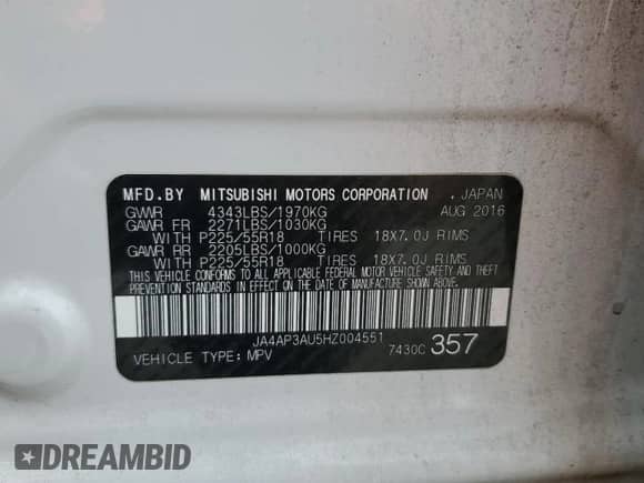 2017 Mitsubishi Outlander ES with VIN JA4AP3AU5HZ004551, listed as a Copart auction lot 81346215 with 97,978 mi miles and Clean title. Bid and sale history available at DreamBid. Image 14.