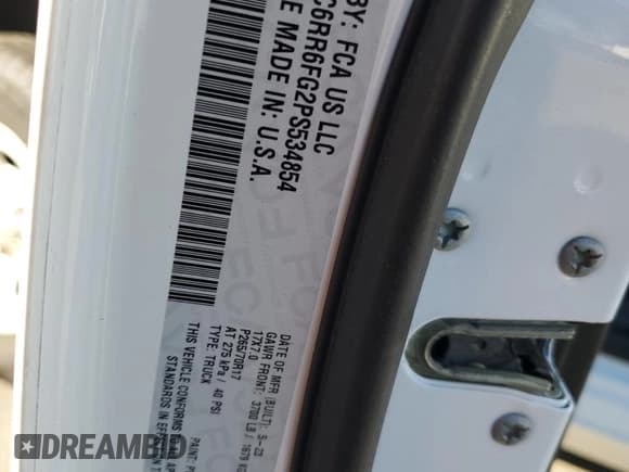 ✅ 2023 Ram 1500 Tradesman • VIN: 1C6RR6FG2PS534854 • Lot: 41569875. Wystawiony na Copart z przebiegiem 6 049 mil. Bezpłatny archiwum sprzedaży aukcyjnych z USA i szczegółowy raport historii pojazdu na DreamBid. Zdjęcie 12.