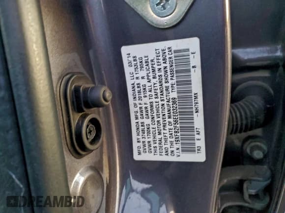 ✅ 2014 Honda Civic LX • VIN: 19XFB2F56EE032369 • Лот: 94227415. Опубликован ранее на Copart с пробегом 130 928 миль. Бесплатный доступ к архиву аукционных продаж из США и подробный отчёт об истории автомобиля на DreamBid. Изображение 12.