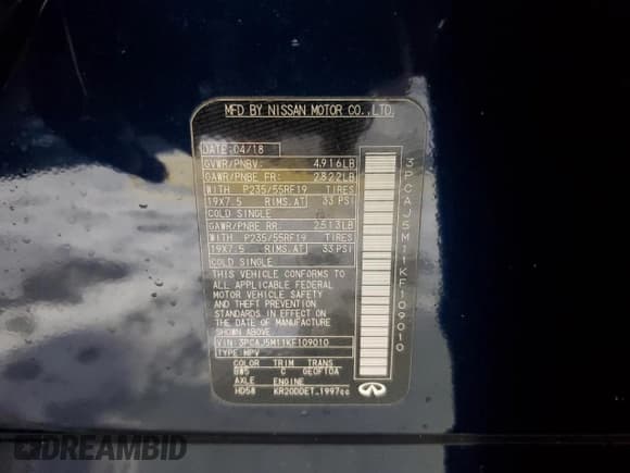 ✅ 2019 Infiniti QX50 Pure • VIN: 3PCAJ5M11KF109010 • Lot: 90103285. Wystawiony na Copart z przebiegiem 65 857 mil. Bezpłatny archiwum sprzedaży aukcyjnych z USA i szczegółowy raport historii pojazdu na DreamBid. Zdjęcie 12.