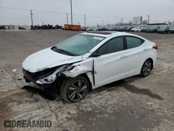 2015 Hyundai Elantra Limited z VIN 5NPDH4AE2FH588684, wystawiony jako Copart lot #43855225 z przebiegiem 50 583 mil mil oraz Szkoda całkowita • Salvage title. Historia ofert i sprzedaży dostępna na DreamBid. Obrazek 1.