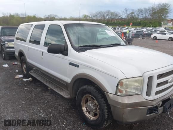 ✅ 2005 Ford Excursion Eddie Bauer • VIN: 1FMNU44L05ED40163 • Lot: 41989162. Wystawiony na IAAI z przebiegiem 416 163 mil. Bezpłatny archiwum sprzedaży aukcyjnych z USA i szczegółowy raport historii pojazdu na DreamBid. Zdjęcie 1.