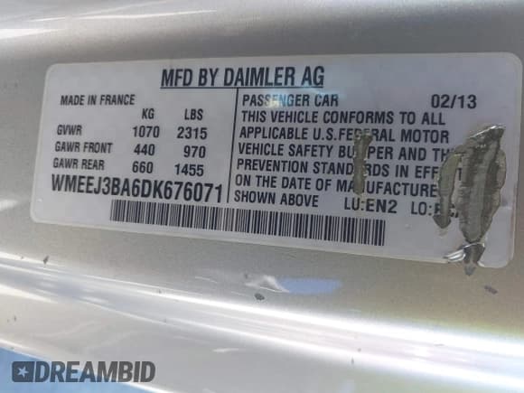 ✅ 2013 Smart fortwo Pure • VIN: WMEEJ3BA6DK676071 • Lot: 42677618. Wystawiony na IAAI z przebiegiem 191 709 mil. Bezpłatny archiwum sprzedaży aukcyjnych z USA i szczegółowy raport historii pojazdu na DreamBid. Zdjęcie 9.