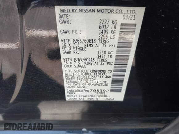 ✅ 2021 Nissan Frontier SV • VIN: 1N6ED0EA7MN708392 • Lot: 42939088. Listed on IAAI with 8,452 mi. Free auction sales archive from the USA and detailed vehicle history report at DreamBid. Image 9.