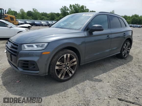 ✅ 2020 Audi SQ5 Prestige • VIN: WA1C4AFY7L2105643 • Лот: 58829575. Опубликован ранее на Copart с пробегом 48 790 миль. Бесплатный доступ к архиву аукционных продаж из США и подробный отчёт об истории автомобиля на DreamBid. Изображение 1.