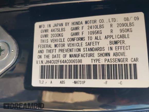 ✅ 2010 Acura TSX • VIN: JH4CU2F64AC006598 • Лот: 42301741. Опубликован ранее на IAAI с пробегом Не указан. Бесплатный доступ к архиву аукционных продаж из США и подробный отчёт об истории автомобиля на DreamBid. Изображение 9.