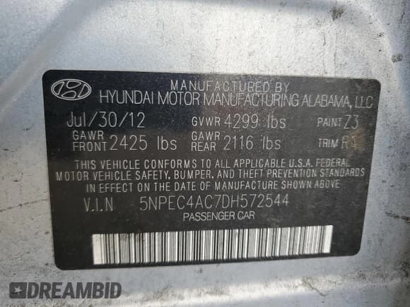 ✅ 2013 Hyundai Sonata Limited • VIN: 5NPEC4AC7DH572544 • Лот: 75352704. Опубликован ранее на Copart с пробегом 133 160 миль. Бесплатный доступ к архиву аукционных продаж из США и подробный отчёт об истории автомобиля на DreamBid. Изображение 14.