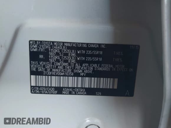✅ 2016 Toyota RAV4 Limited • VIN: 2T3DFREV0GW410358 • Lot: 43699041. Wystawiony na IAAI z przebiegiem 177 757 mil. Bezpłatny archiwum sprzedaży aukcyjnych z USA i szczegółowy raport historii pojazdu na DreamBid. Zdjęcie 9.