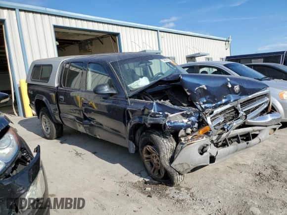 2004 Dodge Dakota SLT with VIN 1D7HG48N24S528189, listed as a Copart auction lot 79819114 with 203,056 mi miles and Salvage title. Bid and sale history available at DreamBid. Image 4.