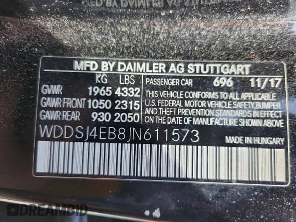 2018 Mercedes-Benz CLA 250 with VIN WDDSJ4EB8JN611573, listed as a Copart auction lot 84954035 with 90,006 mi miles and Salvage title. Bid and sale history available at DreamBid. Image 12.