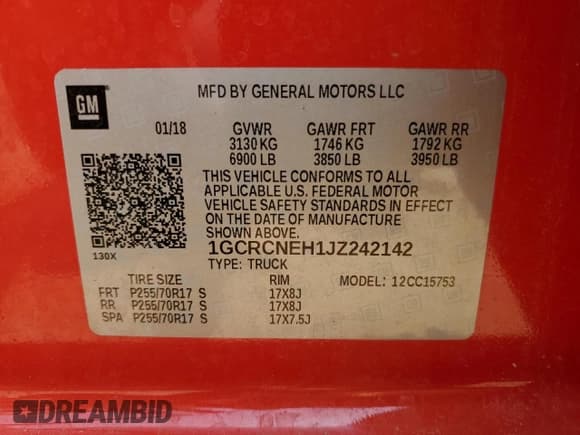 ✅ 2018 Chevrolet Silverado 1500 LS • VIN: 1GCRCNEH1JZ242142 • Лот: 60117985. Опубликован ранее на Copart с пробегом Не указан. Бесплатный доступ к архиву аукционных продаж из США и подробный отчёт об истории автомобиля на DreamBid. Изображение 13.