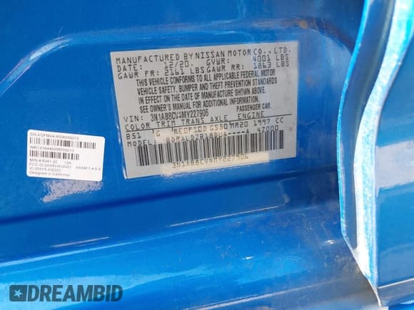 ✅ 2021 Nissan Sentra SV • VIN: 3N1AB8CV4MY227906 • Лот: 43080664. Опубликован ранее на IAAI с пробегом 106 252 миль. Бесплатный доступ к архиву аукционных продаж из США и подробный отчёт об истории автомобиля на DreamBid. Изображение 9.