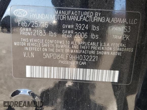 ✅ 2017 Hyundai Elantra Value Edition • VIN: 5NPD84LF9HH032221 • Lot: 90619915. Listed on Copart with 146,922 mi. Free auction sales archive from the USA and detailed vehicle history report at DreamBid. Image 13.