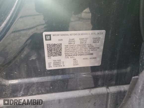 ✅ 2021 Chevrolet Equinox LT • VIN: 3GNAXKEV6MS108886 • Лот: 92726955. Опубликован ранее на Copart с пробегом 198 608 миль. Бесплатный доступ к архиву аукционных продаж из США и подробный отчёт об истории автомобиля на DreamBid. Изображение 14.