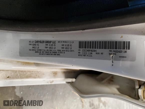 ✅ 2015 Chrysler 200 Limited • VIN: 1C3CCCAB9FN623641 • Lot: 86260195. Listed on Copart with 86,519 mi. Free auction sales archive from the USA and detailed vehicle history report at DreamBid. Image 12.