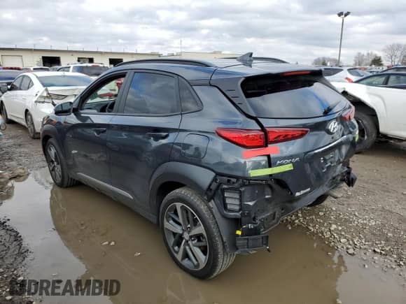 2020 Hyundai Kona Ultimate z VIN KM8K53A5XLU533617, wystawiony jako Copart lot #35856913 z przebiegiem 16 090 mil mil oraz . Historia ofert i sprzedaży dostępna na DreamBid. Obrazek 2.