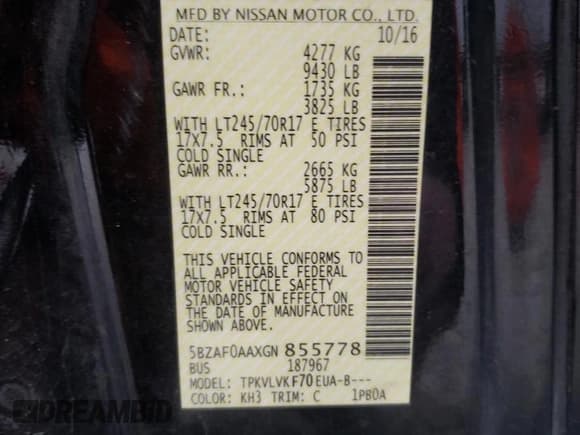 ✅ 2016 Nissan NV SV • VIN: 5BZAF0AAXGN855778 • Лот: 51995095. Опубликован ранее на Copart с пробегом 157 567 миль. Бесплатный доступ к архиву аукционных продаж из США и подробный отчёт об истории автомобиля на DreamBid. Изображение 13.