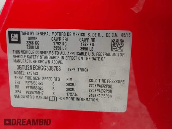 ✅ 2016 GMC Sierra 1500 SLT • VIN: 3GTU2NEC6GG338763 • Лот: 42812877. Опубликован ранее на IAAI с пробегом 164 261 миль. Бесплатный доступ к архиву аукционных продаж из США и подробный отчёт об истории автомобиля на DreamBid. Изображение 9.