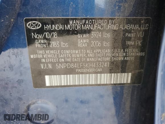 ✅ 2019 Hyundai Elantra Value Edition • VIN: 5NPD84LF5KH433241 • Лот: 90451395. Опубликован ранее на Copart с пробегом 68 449 миль. Бесплатный доступ к архиву аукционных продаж из США и подробный отчёт об истории автомобиля на DreamBid. Изображение 12.