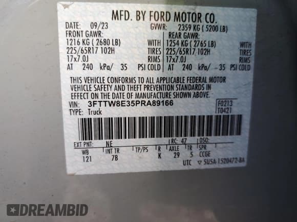 ✅ 2023 Ford Maverick XLT • VIN: 3FTTW8E35PRA89166 • Лот: 91325735. Опубликован ранее на Copart с пробегом 56 722 миль. Бесплатный доступ к архиву аукционных продаж из США и подробный отчёт об истории автомобиля на DreamBid. Изображение 12.