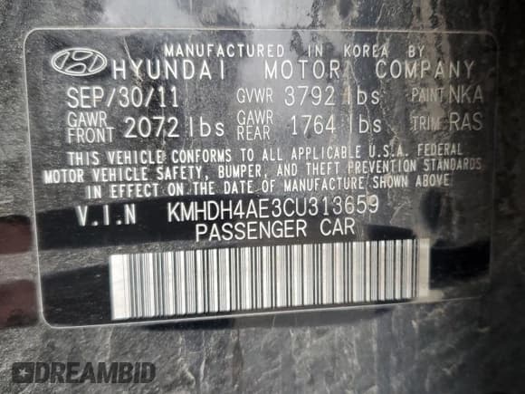 ✅ 2012 Hyundai Elantra GLS • VIN: KMHDH4AE3CU313659 • Лот: 89446625. Опубликован ранее на Copart с пробегом 74 643 миль. Бесплатный доступ к архиву аукционных продаж из США и подробный отчёт об истории автомобиля на DreamBid. Изображение 12.