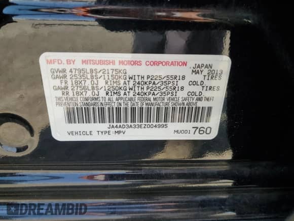 2014 Mitsubishi Outlander SE with VIN JA4AD3A33EZ004995, listed as a Copart auction lot 70953035 with 161,368 mi miles and Salvage title. Bid and sale history available at DreamBid. Image 13.