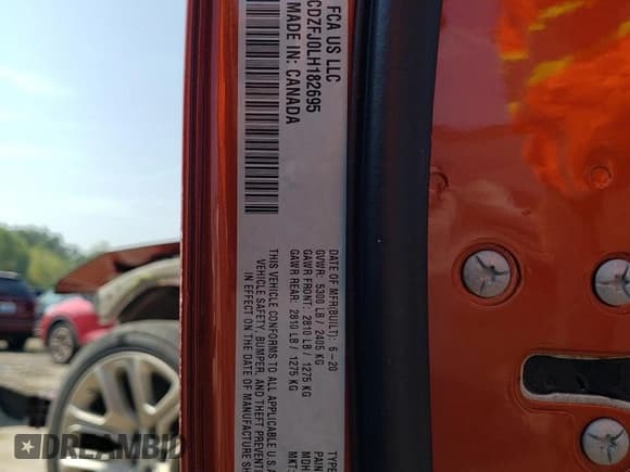 ✅ 2020 Dodge Challenger R/T Scat Pack • VIN: 2C3CDZFJ0LH182695 • Lot: 63954683. Wystawiony na Copart z przebiegiem 40 816 mil. Bezpłatny archiwum sprzedaży aukcyjnych z USA i szczegółowy raport historii pojazdu na DreamBid. Zdjęcie 12.