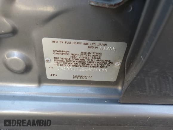 ✅ 2006 Subaru Impreza i • VIN: JF1GD67656H515849 • Lot: 91890025. Listed on Copart with 67,189 mi. Free auction sales archive from the USA and detailed vehicle history report at DreamBid. Image 12.