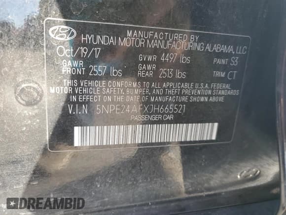 ✅ 2018 Hyundai Sonata SE • VIN: 5NPE24AFXJH665521 • Лот: 42794705. Опубликован ранее на Copart с пробегом 61 928 миль. Бесплатный доступ к архиву аукционных продаж из США и подробный отчёт об истории автомобиля на DreamBid. Изображение 12.