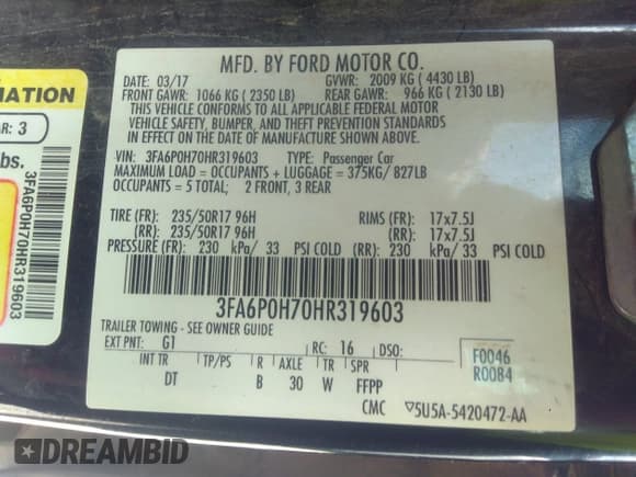 ✅ 2017 Ford Fusion SE • VIN: 3FA6P0H70HR319603 • Lot: 39692595. Wystawiony na IAAI z przebiegiem 195 961 mil. Bezpłatny archiwum sprzedaży aukcyjnych z USA i szczegółowy raport historii pojazdu na DreamBid. Zdjęcie 9.