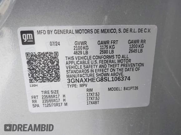 ✅ 2025 Chevrolet Equinox FWD LT • VIN: 3GNAXHEG8SL106374 • Lot: 42636087. Wystawiony na IAAI z przebiegiem 11 896 mil. Bezpłatny archiwum sprzedaży aukcyjnych z USA i szczegółowy raport historii pojazdu na DreamBid. Zdjęcie 9.