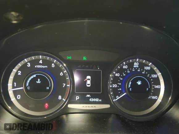 2016 Hyundai Azera Limited with VIN KMHFH4JG1GA518253, listed as a Copart auction lot 44008815 with 43,442 mi miles and Salvage title. Bid and sale history available at DreamBid. Image 9.